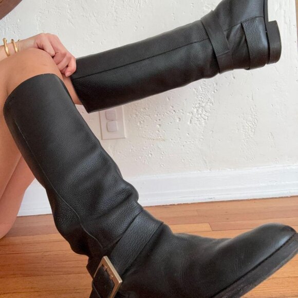 Knee High Black Chloe Boots - Picture 5 of 7